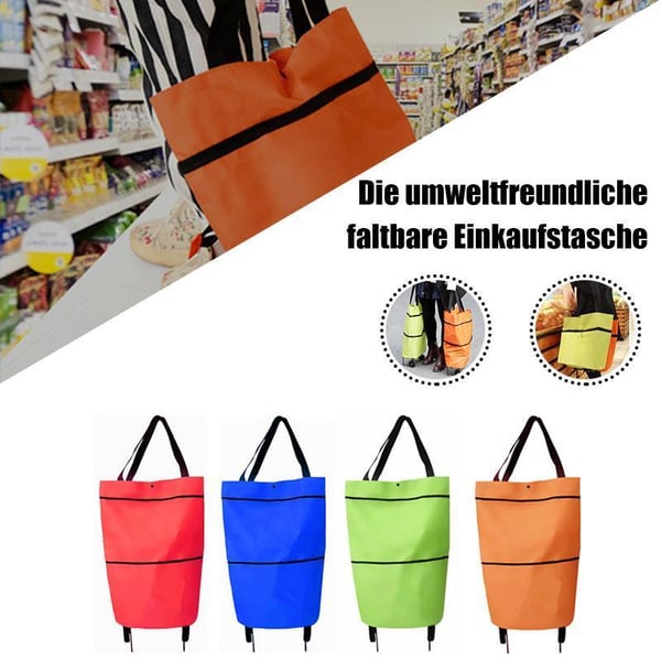 🔥2-in-1 Foldable Shopping Cart