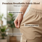 Women's Elastic Waist Cargo Shorts with Pockets