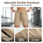 Women's Elastic Waist Cargo Shorts with Pockets