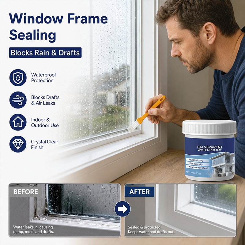 Transparent Waterproof Sealant with Brush