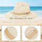 💥☀️Women’s Foldable Knit Fedora Sun Hat👒Breathable Lightweight Packable Wide Brim Beach Sun Hat✨