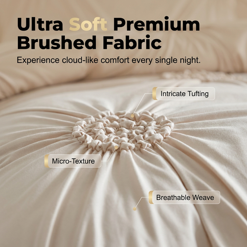 🛏️ ☁️Elegant Pinch Pleat Duvet Cover Set