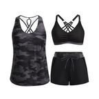 🔥Women's 3-Piece Swimsuit Tankini Set with Shorts