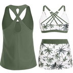 🔥Women's 3-Piece Swimsuit Tankini Set with Shorts