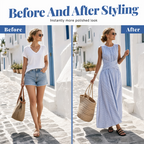 Women Casual Striped Maxi Dress Sleeveless🎀👗