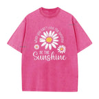 Unisex Vintage Washed Daisy Print Loose Fit T-Shirt