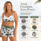 🔥Women's 3-Piece Swimsuit Tankini Set with Shorts