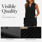 🌿Pleated V-Neck Dress – Lightweight fabric & effortless elegance – Elevate your everyday look.