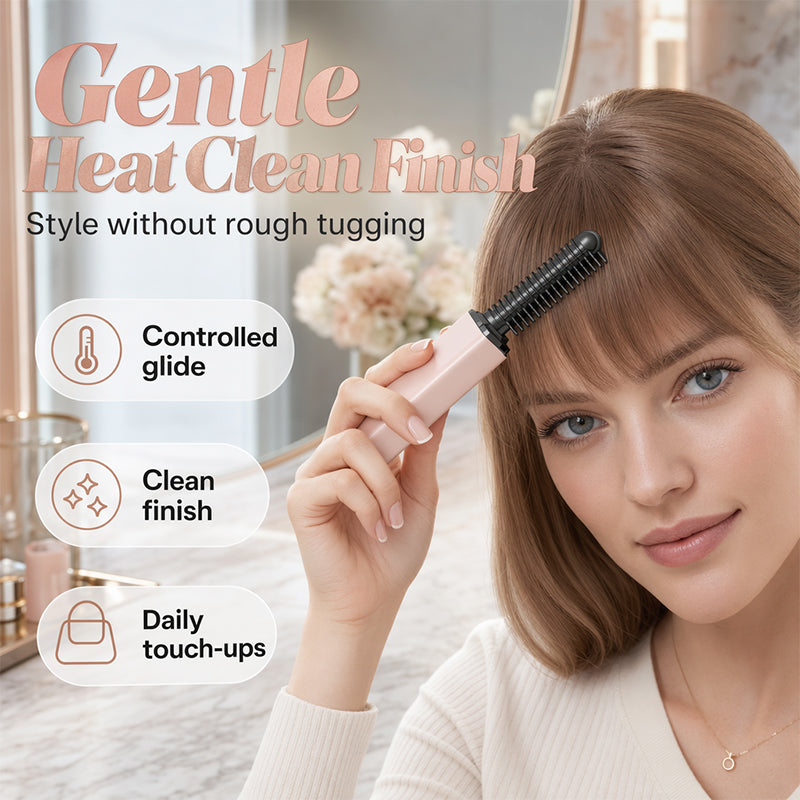 💇✨Portable Cordless Hair Straightening Comb – heats in 3 seconds, smooths bangs & flyaways anywhere. Quick, neat styling on the go! 🛡️✅