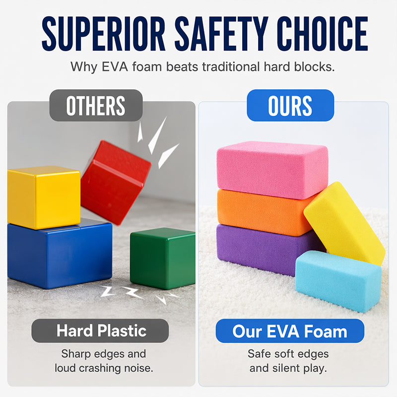 Kids' Soft EVA Foam Building Blocks Set – Lightweight, Safe & Perfect for Creative Play 🧱✨