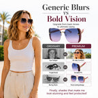 Rimless Oversized Square Sunglasses – Gradient Lens, Glitter Details, UV Protection ✨