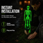 Solar Skeleton Ground Stake Lights Outdoor Waterproof Halloween Decor Lights
