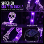 Solar Skeleton Ground Stake Lights Outdoor Waterproof Halloween Decor Lights
