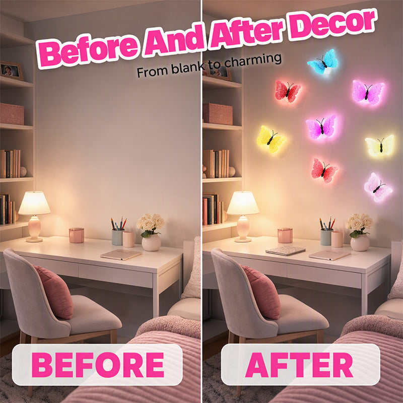 💝3D Adhesive Glowing Butterfly Night Light