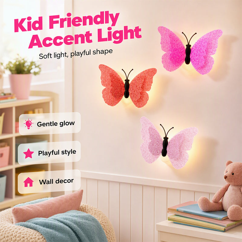 💝3D Adhesive Glowing Butterfly Night Light