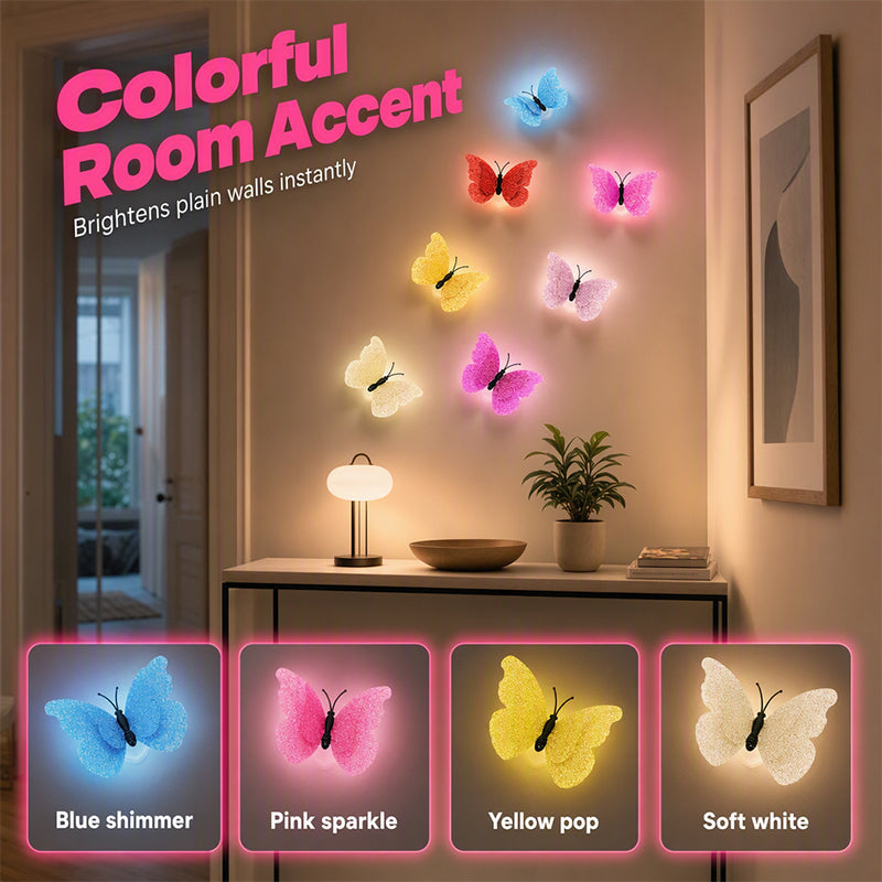 💝3D Adhesive Glowing Butterfly Night Light
