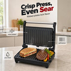 🍳Electric Sandwich Press and Panini Maker with 180‑Degree Flat Grill, Fast‑Heating Non‑Stick Indoor Countertop Grill for Steak, Burgers & Toasted Sandwiches