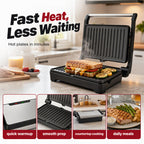 🍳Electric Sandwich Press and Panini Maker with 180‑Degree Flat Grill, Fast‑Heating Non‑Stick Indoor Countertop Grill for Steak, Burgers & Toasted Sandwiches