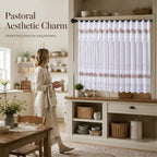 Retro Lace Short Kitchen Curtain