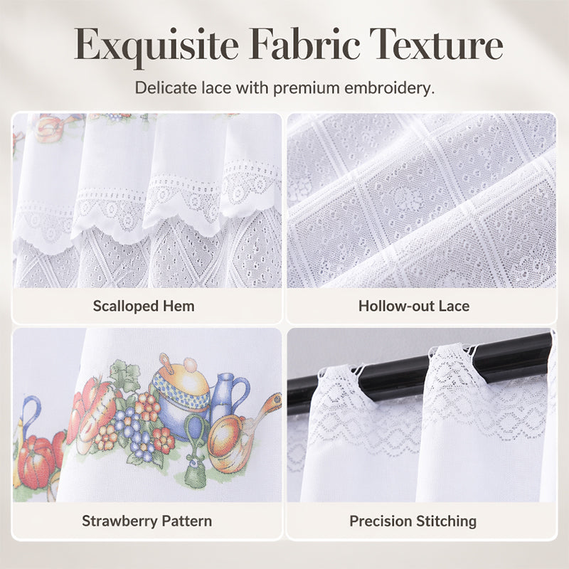 Retro Lace Short Kitchen Curtain