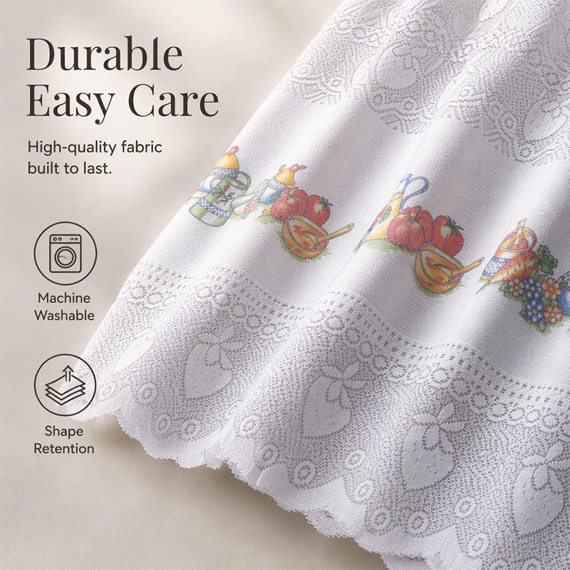 Retro Lace Short Kitchen Curtain