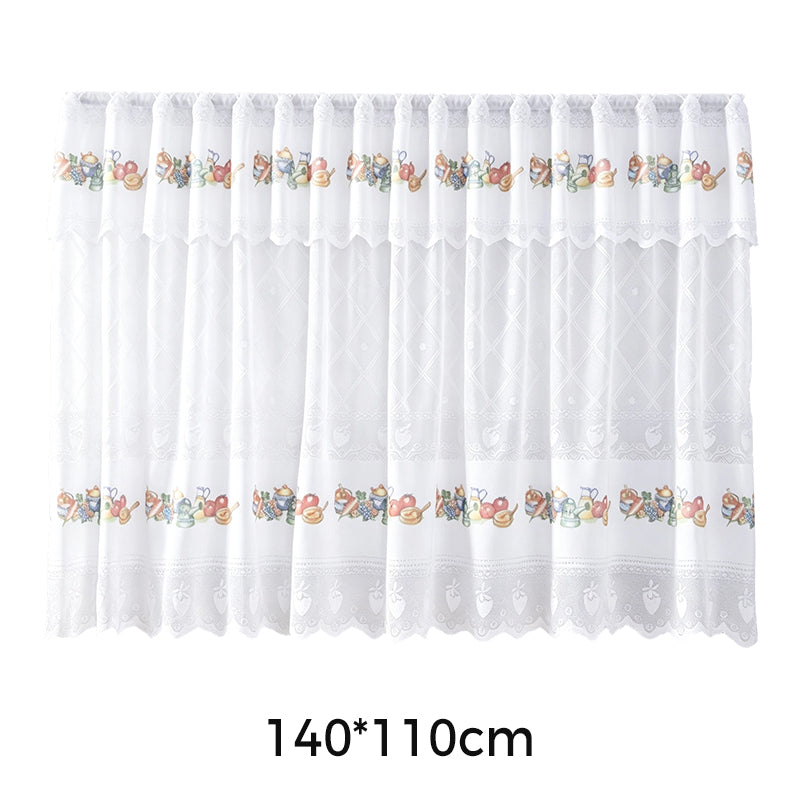 Retro Lace Short Kitchen Curtain