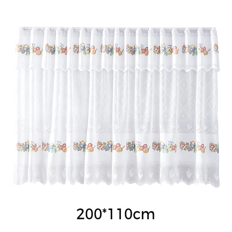 Retro Lace Short Kitchen Curtain