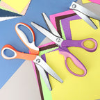 🧵 Premium Stainless Steel Pinking Shears – Ergonomic Soft-Grip, Zigzag Cut ✂️