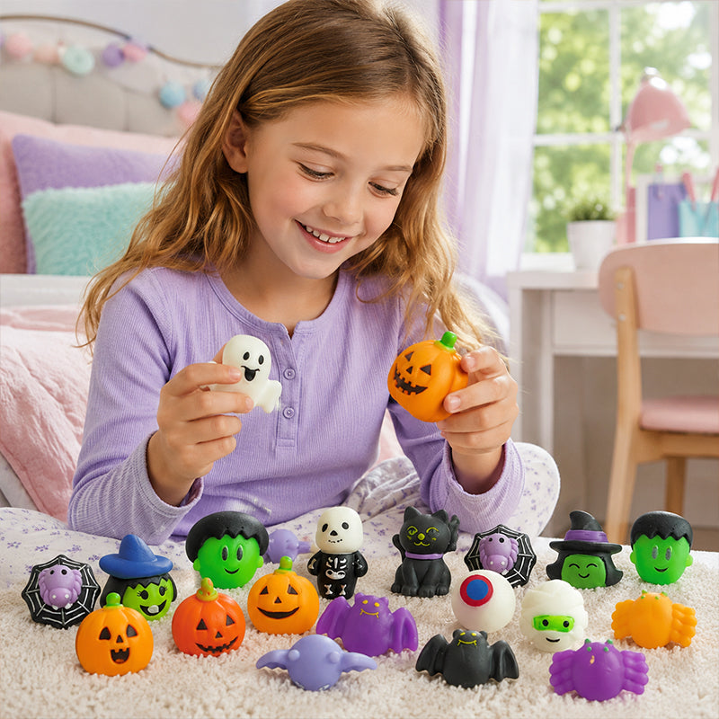🎃 Halloween Squishy Toy Set Washable & Reusable🧹Party Favors & Trick-or-Treat 👻