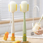🧽 5-in-1 Bottle Cleaning Brush Set – Sponge, Straw, Lip, Gap & Hook – Every Corner Sparkling Clean! ✨