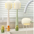 🧽 5-in-1 Bottle Cleaning Brush Set – Sponge, Straw, Lip, Gap & Hook – Every Corner Sparkling Clean! ✨
