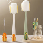 🧽 5-in-1 Bottle Cleaning Brush Set – Sponge, Straw, Lip, Gap & Hook – Every Corner Sparkling Clean! ✨