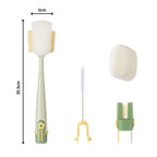 🧽 5-in-1 Bottle Cleaning Brush Set – Sponge, Straw, Lip, Gap & Hook – Every Corner Sparkling Clean! ✨