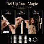 Magical Wand Remote Floating LED Taper Candles Set