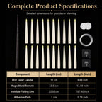 Magical Wand Remote Floating LED Taper Candles Set