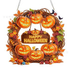🍂 Autumnal pumpkin wreath with a diamond pattern to hang up – Complete DIY kit