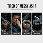 Contain Ash Instantly! No-Odor Rotating Ceramic Car Ashtray