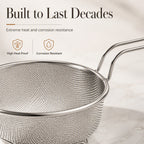 🔪🍳 Stainless Steel Sieve with Handle – Fine mesh, durable & easy-grip – Perfect for straining pasta, fruits & veggies 💧