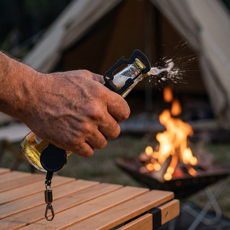 Heavy-Duty Retractable Keychain with Bottle Opener