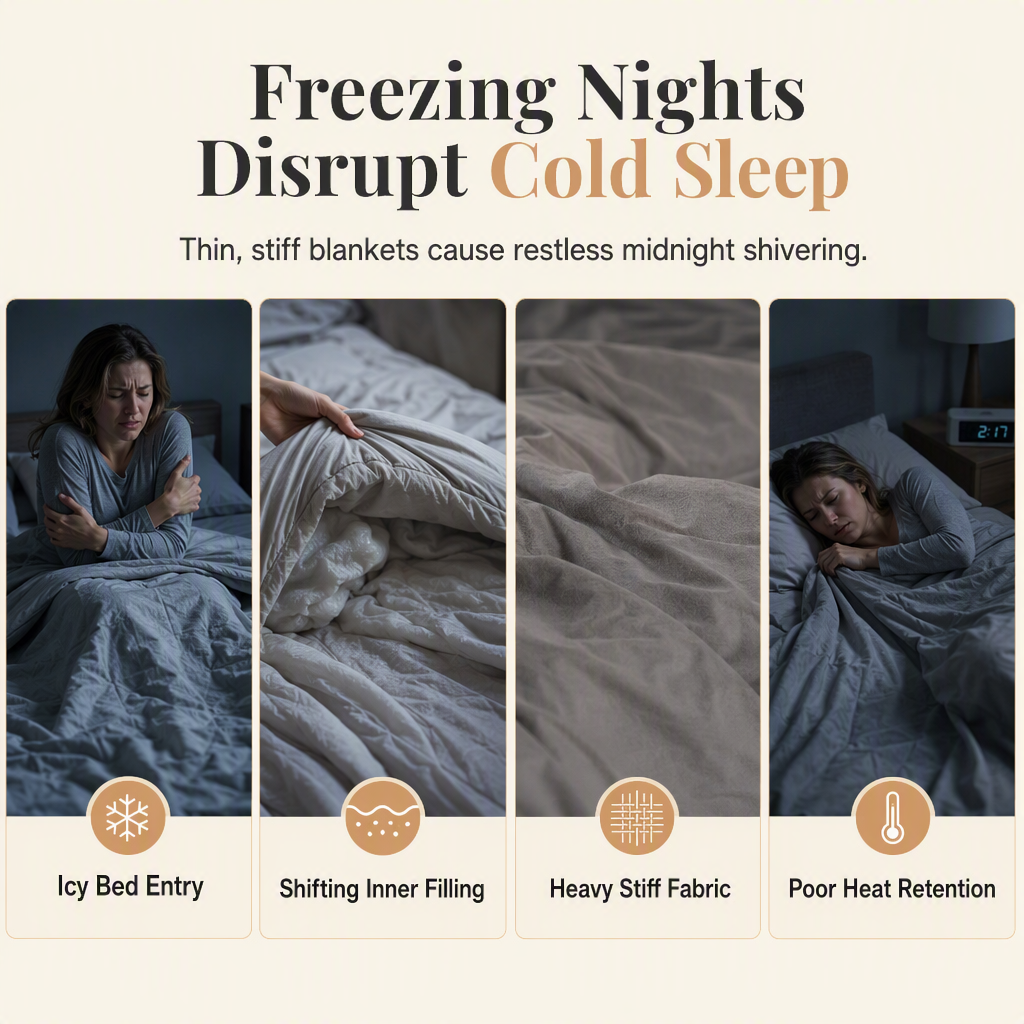 🔥 50% OFF ❄️ Double-Sided Sherpa Fleece Comforter – Thick Warm Winter Quilt, Soft Velvet Feel for Cozy Bedroom Bedding 🛏️✨
