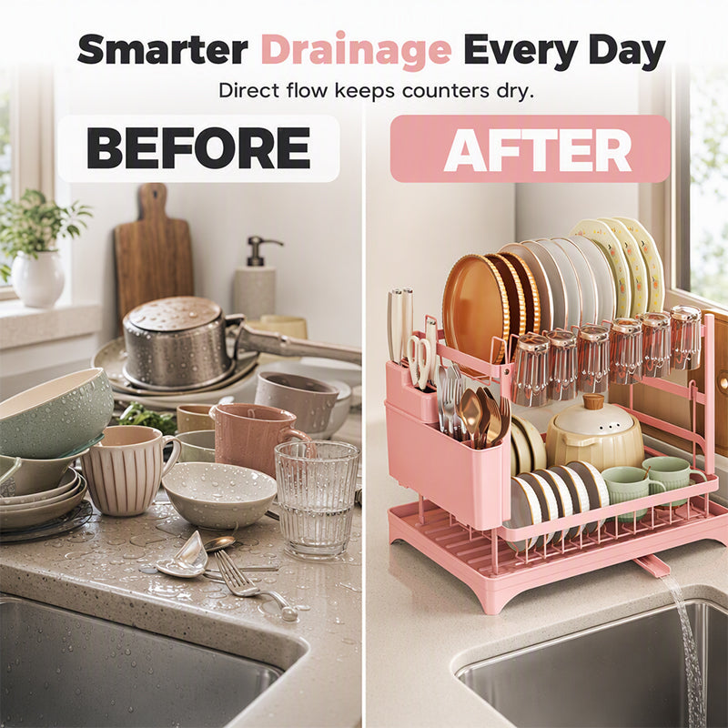 Space-Saving Kitchen Dish Drying Rack