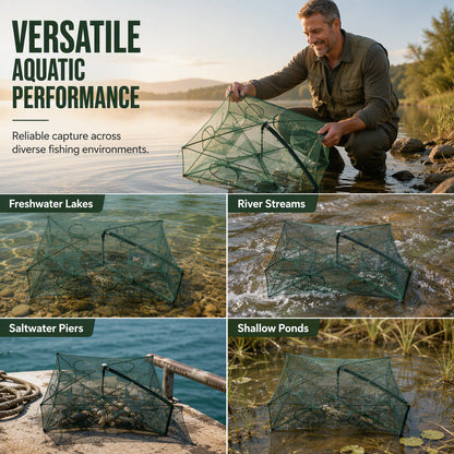 ⏳Time-Limited Special⏰Collapsible Fishing Trap Net with Multi Entrances🎣