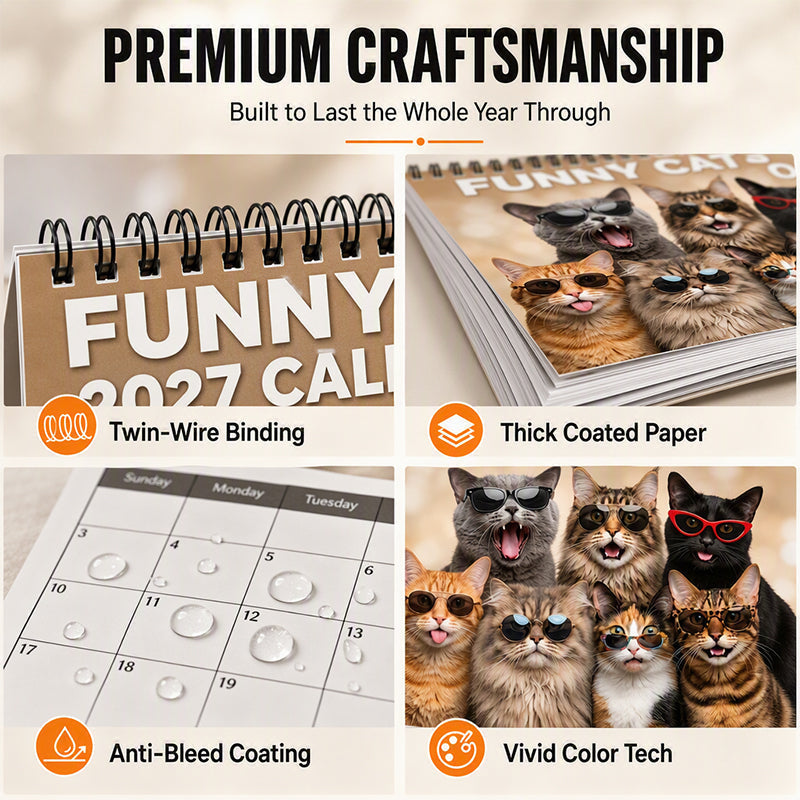2027 Funny Cats Wall Calendar
