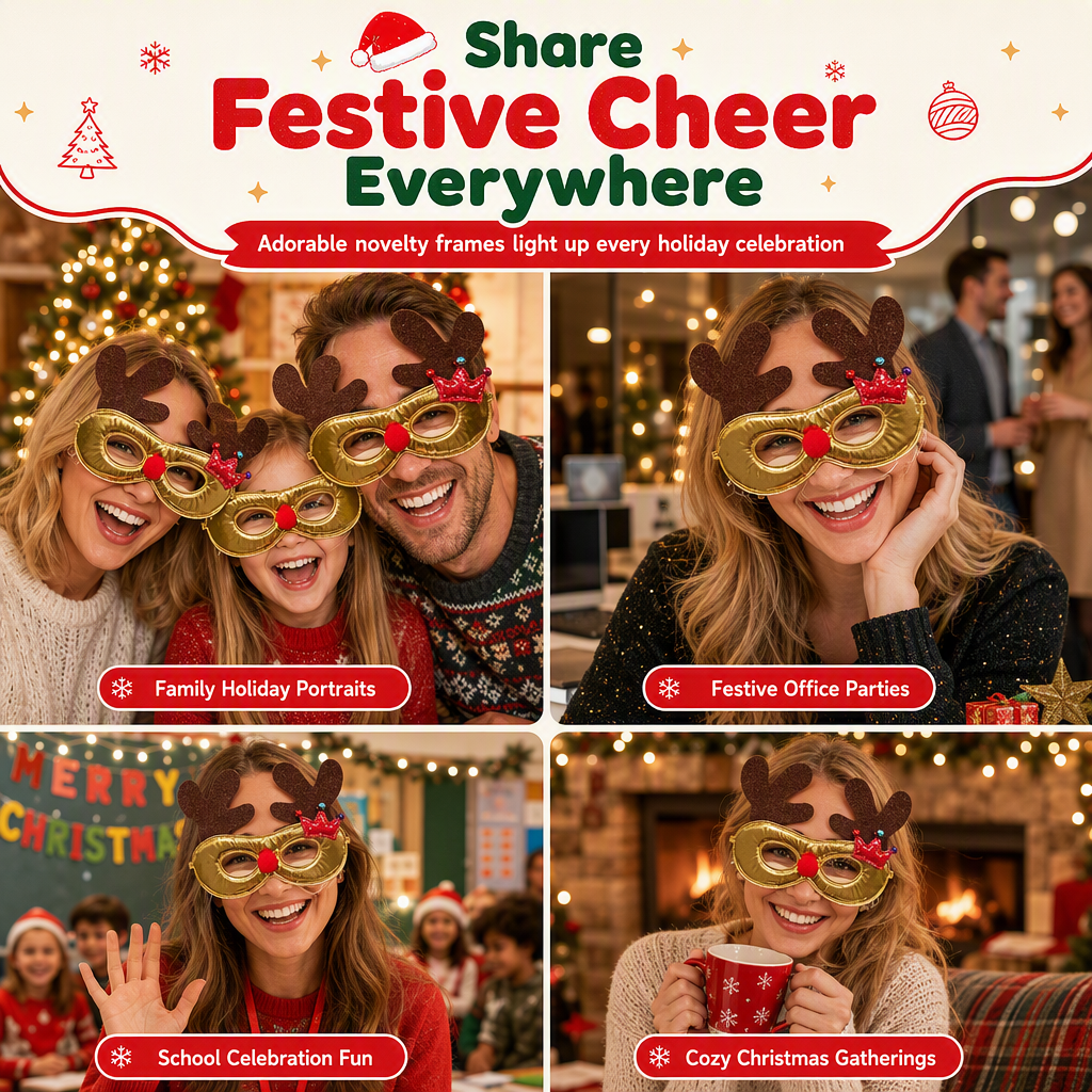 👻 🎃Novelty Christmas Eyeglass Frames Funny Holiday Party Decoration Eyewear