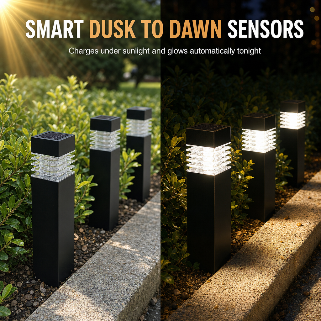 Solar Outdoor Garden Lights Waterproof Square Ground Plug Pathway Lawn Lights for Yard and Landscape Decoration