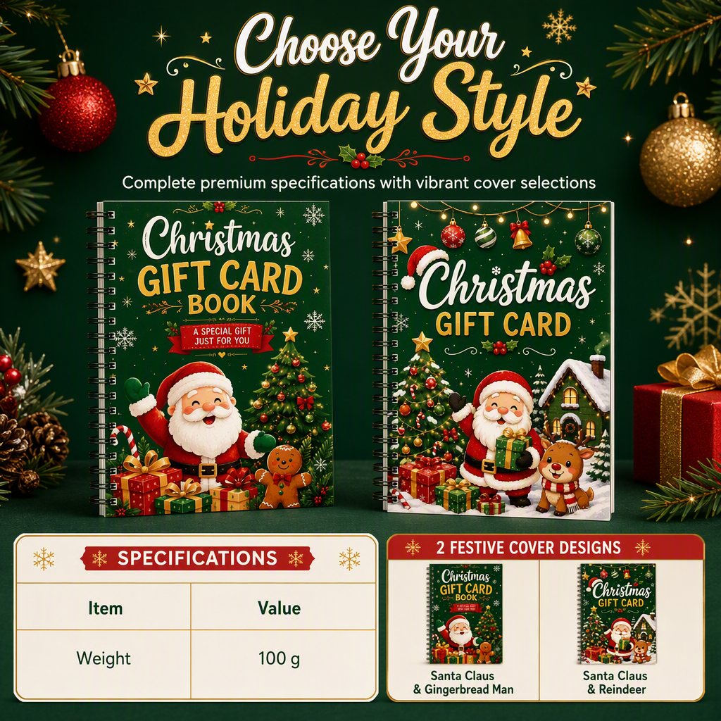 Santa Christmas Gift Card Book Santa Gift Card