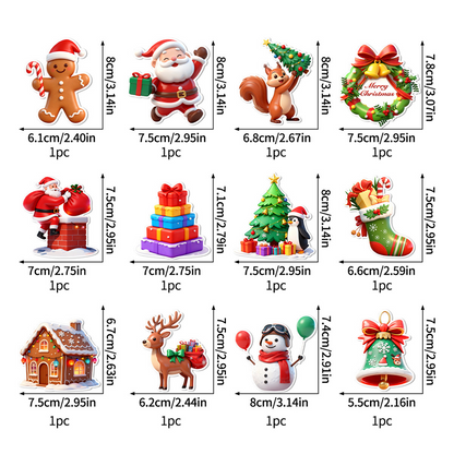 LED Christmas Light-Up Wall Decals