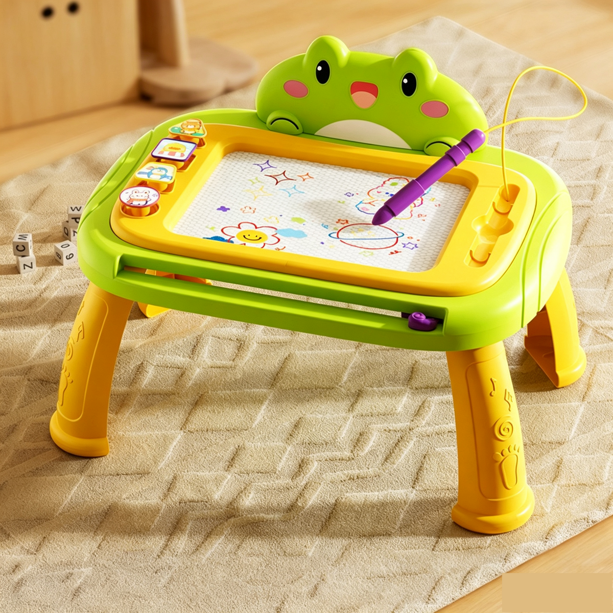 ✨🎨 Kids Magnetic Drawing Board – Pen & 4 stamps included ✨