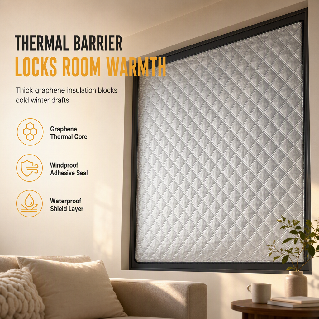 Block Winter Drafts Instantly! Graphene Thermal Window Curtain