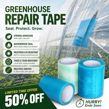 🌦️ 🩹 Weather‑Resistant Greenhouse Repair Tape – Heavy‑Duty, Strong Adhesive, Outdoor‑Ready 🌱